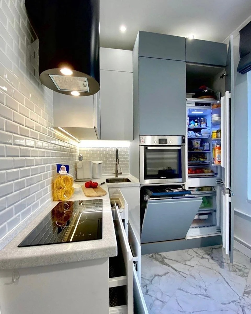 Кухня 6 Квадратов Дизайн С Холодильником